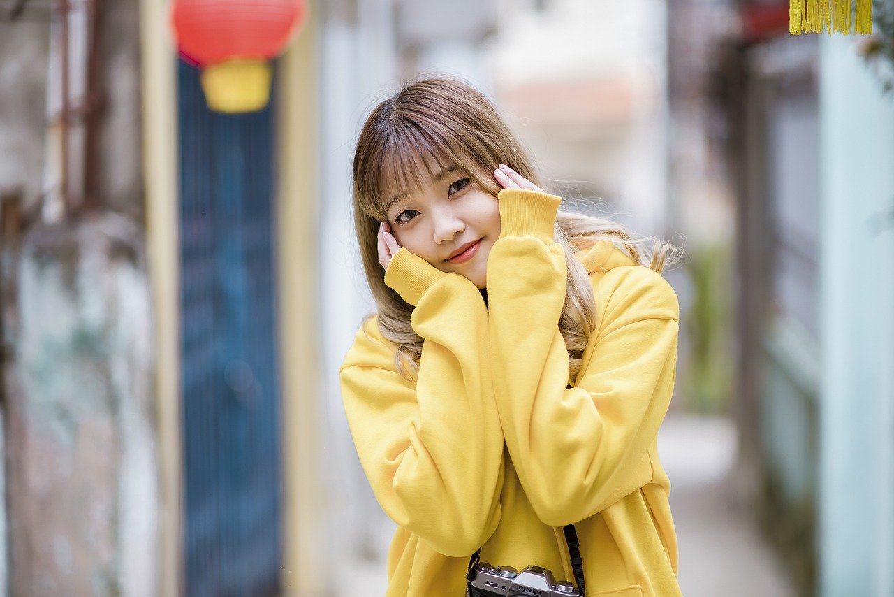 girl, yellow, fashion